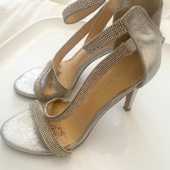 Silver rhinestone heels - Maripe size 7.5 - Picture 1 of 3